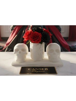 Canseb Elegance 4'lü Mistik Bone & Kalemlik Set - Rock - Skull - Kuru Kafa
