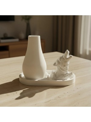 Canseb Elegance 3lü Kurt Heykeli ve Vazo Seti Premium Set