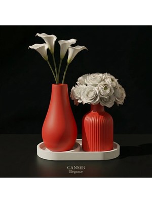 Canseb Elegance 3lü Premium Avangard - Vazo Set - Özel Işçilik - Lüks Tasarım