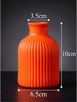 Canseb Elegance (Mermer Tozu Içerir) - 10CM Mini Vazo - Floresan Turuncu - El Boyaması Işçilik - Elegance Seri
