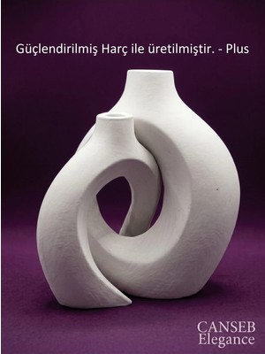 Canseb Elegance Premıum Sarmaşık Sevgili Ikili Vazo Dekoratif - 16/13CM