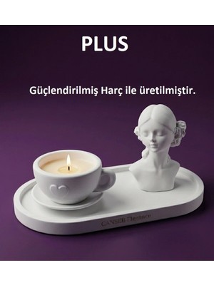 Canseb Elegance Üçlü Dekoratif Amaçlı Kahve Fincanı & Kız Obje Set