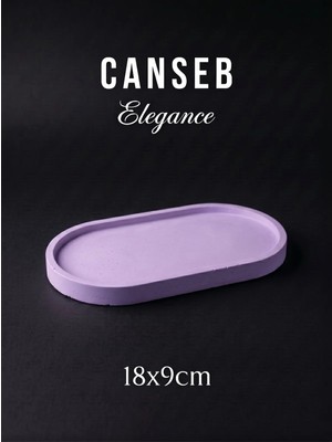 Canseb Elegance 18X9CM - Lavanta - Dekoratif Tepsi - El Boyaması Işçilik - Premıum