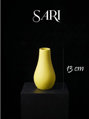 Canseb Elegance Premium - 13CM Boyunda - Dekoratif Kuru Çiçek Vazosu - El Boyaması Işçilik