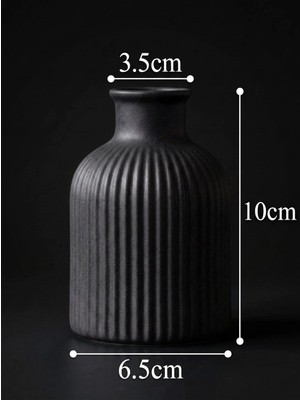 Canseb Elegance (Mermer Tozu Içerir) - 10CM Mini Vazo - Siyah - El Boyaması Işçilik - Elegance Seri