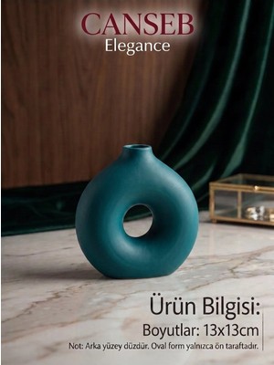 Canseb Elegance 13X13CM - Premium -Dekoratif Donut Vazo - El Boyaması Işçilik
