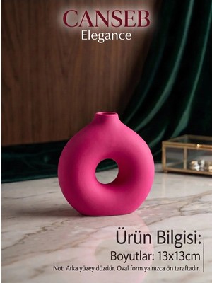 Canseb Elegance 13X13CM - Premium -Dekoratif Donut Vazo - El Boyaması Işçilik