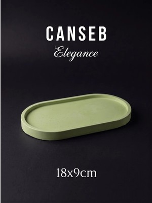 Canseb Elegance 18X9CM - Fıstık Yeşil - Dekoratif Tepsi - El Boyaması Işçilik - Premıum