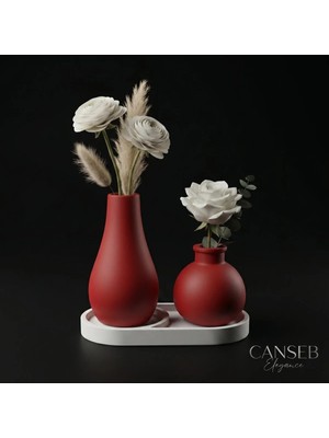 Canseb Elegance 3lü Premium Avangard Vazo Seti - Kendinden Kokulu