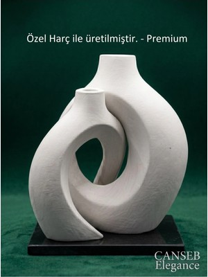 Canseb Elegance Premıum Sarmaşık Sevgili Ikili Vazo Dekoratif - 16/13CM