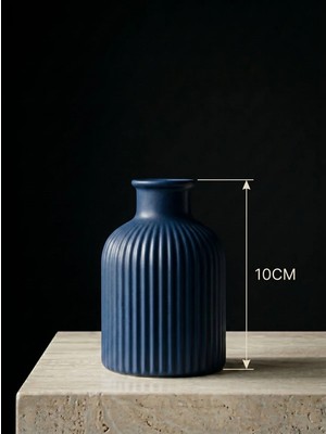 Canseb Elegance Premium - Mini Vazo - Gece Mavisi - 10CM Boyunda - El Boyaması Işçilik - 10X7CM