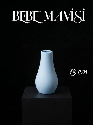 Canseb Elegance Premium - 13CM Boyunda - Dekoratif Kuru Çiçek Vazosu - El Boyaması Işçilik