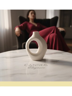 Canseb Elegance Luxury Sculptural Eclipse - 16 cm - Kokulu - Avangard - Dekoratif Vazo - El Yapımı