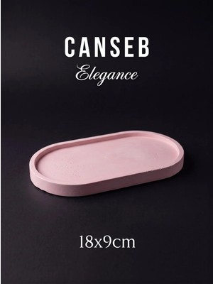 Canseb Elegance 18X9CM - Bebe Pembesi - Dekoratif Tepsi - El Boyaması Işçilik - Premıum