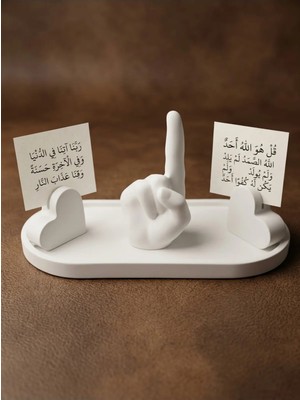Canseb Elegance Tevhid El Heykeli ve Dekoratif Kalp Stand - Islami Ev Hediyesi