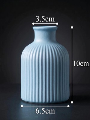 Canseb Elegance (Mermer Tozu Içerir) - 10CM Mini Vazo - Bebe Mavi - El Boyaması Işçilik - Elegance Seri
