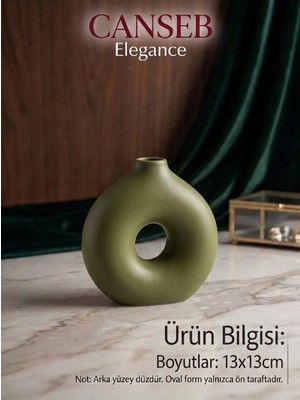 Canseb Elegance 13X13CM - Premium -Dekoratif Donut Vazo - El Boyaması Işçilik