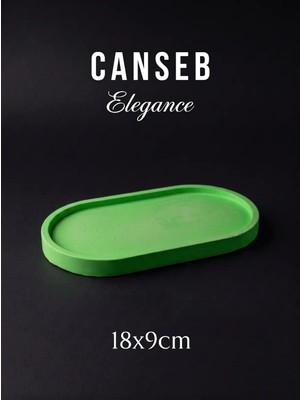Canseb Elegance 18X9CM - Çimen Yeşil - Dekoratif Tepsi - El Boyaması Işçilik - Premıum