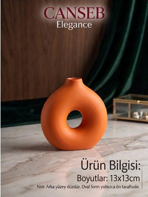 Canseb Elegance 13X13CM - Premium -Dekoratif Donut Vazo - El Boyaması Işçilik