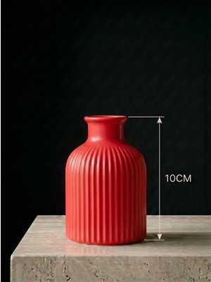 Canseb Elegance Premium - Scarlet Kırmızısı - 10CM Boyunda - Mini Vazo - El Boyaması Işçilik