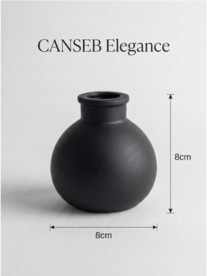 Canseb Elegance Premium - Siyah - Minik Tombul Vazo - 8X8CM - El Boyaması Işçilik