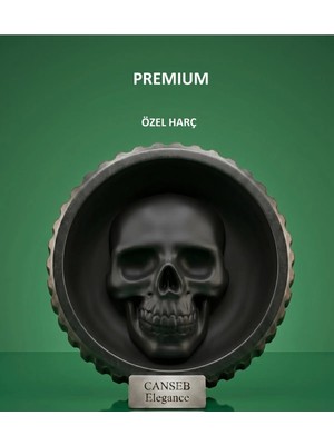 Canseb Elegance 13CM Kuru Kafa Küllük Dekor - Chopper Harley Gotik Tarzı - Rock Stili