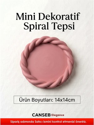 Canseb Elegance 14X14CM - Premium - Pudra Pembe - Dekoratif Sarmal Tepsi - El Boyaması Işçilik (14X14CM Ebat)