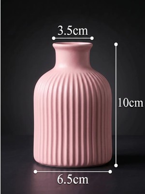 Canseb Elegance (Mermer Tozu Içerir) - 10CM Mini Vazo - Bebe Pembesi - El Boyaması Işçilik - Elegance Seri
