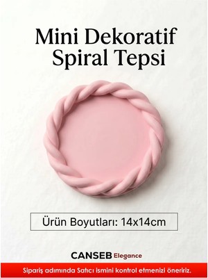 Canseb Elegance 14X14CM - Premium - Bebe Pembesi - Dekoratif Sarmal Tepsi - El Boyaması Işçilik (14X14CM Ebat)
