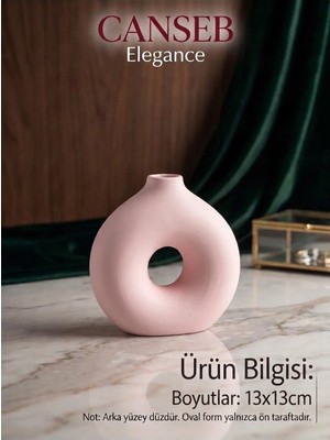 Canseb Elegance 13X13CM - Premium -Dekoratif Donut Vazo - El Boyaması Işçilik