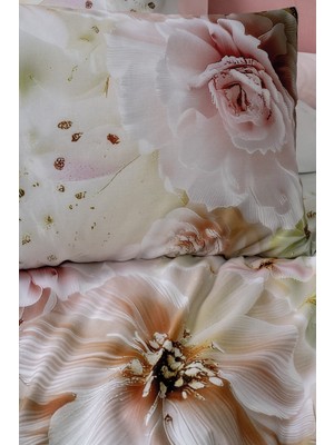 Cotton Box 3D Flower %100 Pamuk Saten  - Elara Pembe