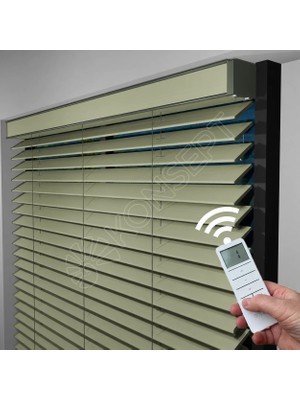 Jaluzi By Konsept Dekor Motorlu Ahşap Jaluzi Perde 50 mm %100 Orjinal Ahşap Bej Renk