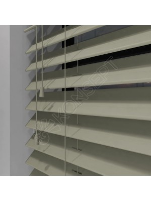 Jaluzi By Konsept Dekor Ahşap Jaluzi Perde Manuel Ip Kontrollü 50 mm %100 Orjinal Ahşap Taş Renk