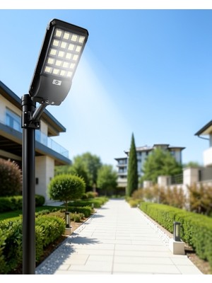 Azrlya Hareket Sensörlü Solar LED Aydınlatma 3 Modlu Uzaktan Kumandalı Bahçe Lambası