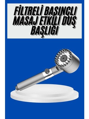 Azrlya Yeni Nesil Duş Başlığı Paslanmaz Çelik Masaj Etkili Ergonomik Tasarım Su Basınçlı