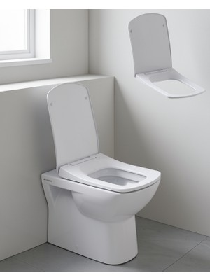 Azrlya Kare Slim Klozet Kapağı Sessiz Kapanma Dayanıklı Tasarım