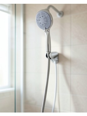 Azrlya Çok Fonksiyonlu 4 Kademeli El Duşu Seti Spiral Hortumlu Banyo Duş Başlığı