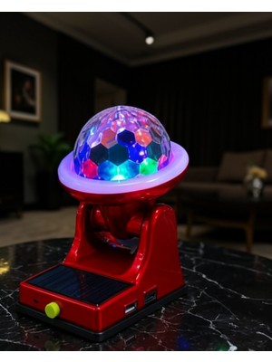 Azrlya 360° Rgb LED Disco Işığı Ayarlanabilir Başlıklı Güneş Enerjili Projektör Lamba