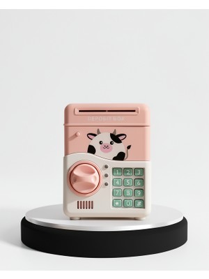 Azrlya Pembe Atm Kasa Görünümlü Elektronik Şifreli Çocuk Kumbarası