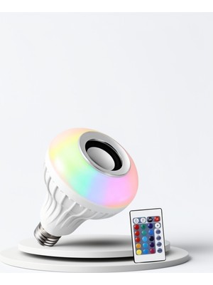 Azrlya Kumandalı Rgb LED Işık Bluetooth Hoparlör Ses Lambası Renkli Ampul