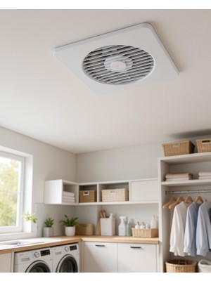 Azrlya 150 mm Havalandırma Aspiratörü 20,8 x 20,8 cm 320 M³/h 20 W Duvar ve Tavan Montajlı Fan