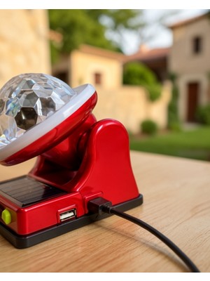 Azrlya Güneş Enerjili LED Disco Lamba Şarjlı Rgb Parti ve Dekoratif Aydınlatma Lambası