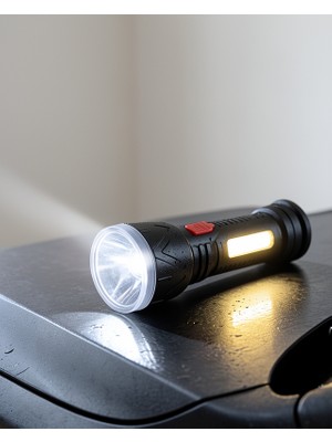 Azrlya Uzun Menzilli Işıldak Şarjlı 9 LED 4 Kademeli Aydınlatma