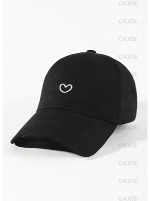 Gyes Minik Kalp Baskılı Şapka Ayarlanabilir Çırtlı Gabardin Cap
