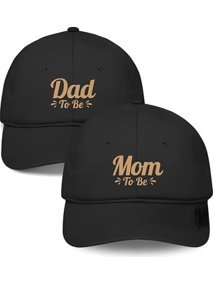 Gyes Dad & Mom 2'li Şapka Beyzbol Kep Set Cırtlı Universal Sapka
