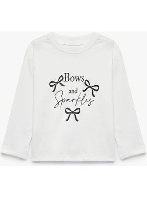 Koton Baskılı Ekru Kız Bebek Uzun Kollu T-Shirt 7WMG10078AK