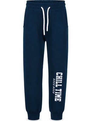 Trender Chill Time Baskı 2 Ip Indigo Erkek Çocuk Eşofman Altı 8082