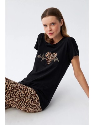 Melonika Kadın Penye Kısa Kol Pijama Takım 4128 Çmş