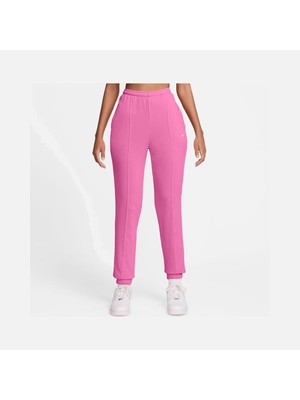 Nike Kadın Pembe Phoenix Fleece Chill French Terry Slim Fit Yüksek Bel Eşofman Altı | FN2434-675