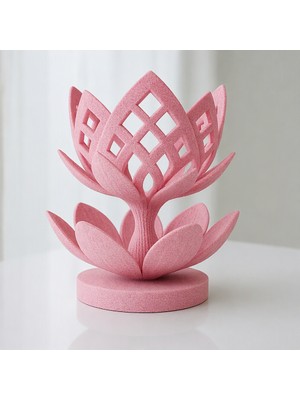 Brf Store Acanticaret Lotus Çiçeği Mumluk – 3D Baskı Dekoratif Tealight Mumluk-Pembe